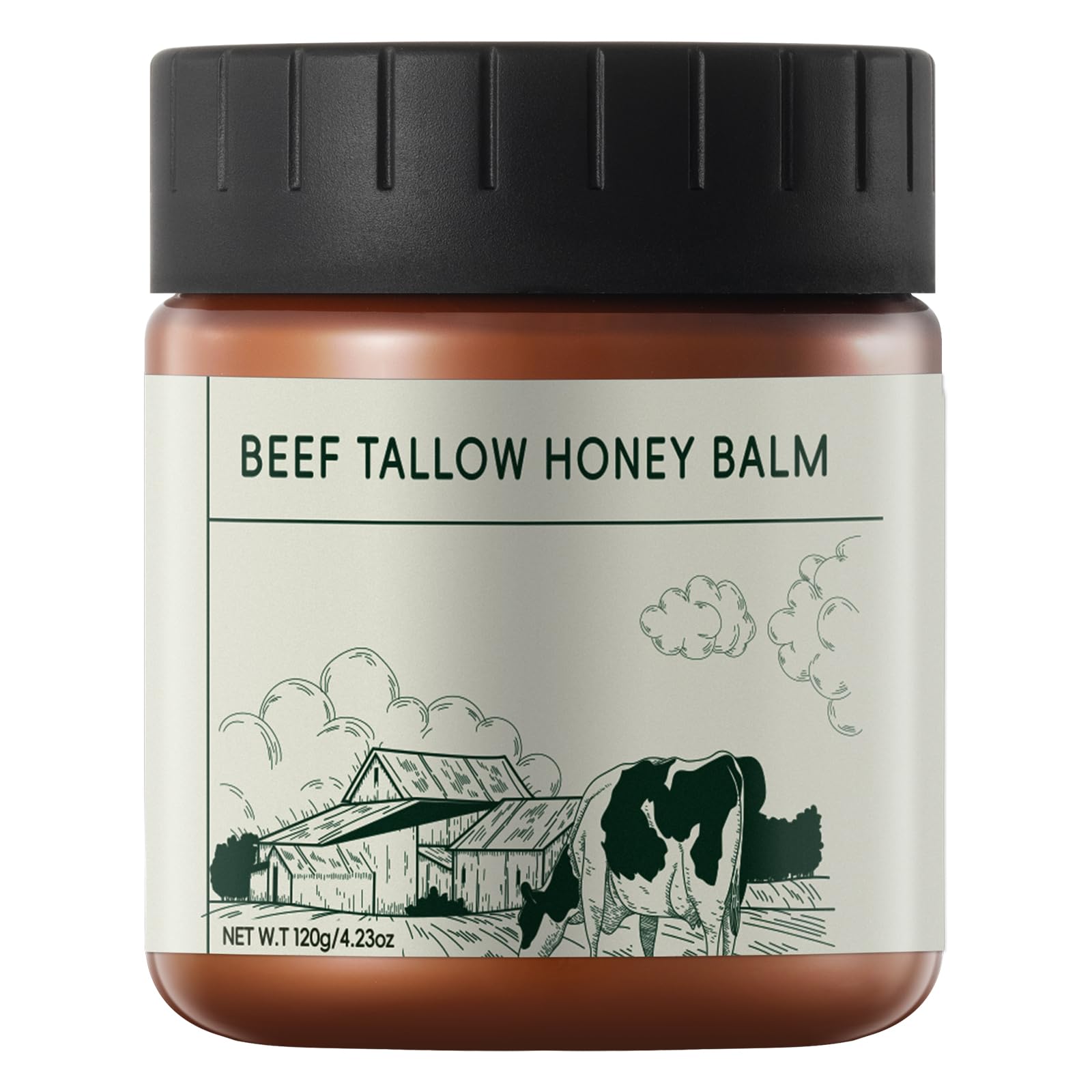 YAFUSIPE Beef Tallow and Honey Balm for Skin Daily Facial Moisturizer Natural Organic Grass-Fed Whipped Tallow Balm Blend Face Cream Body Lotion Skin Care for Women Hydrates and Nourishes 4.23OZ