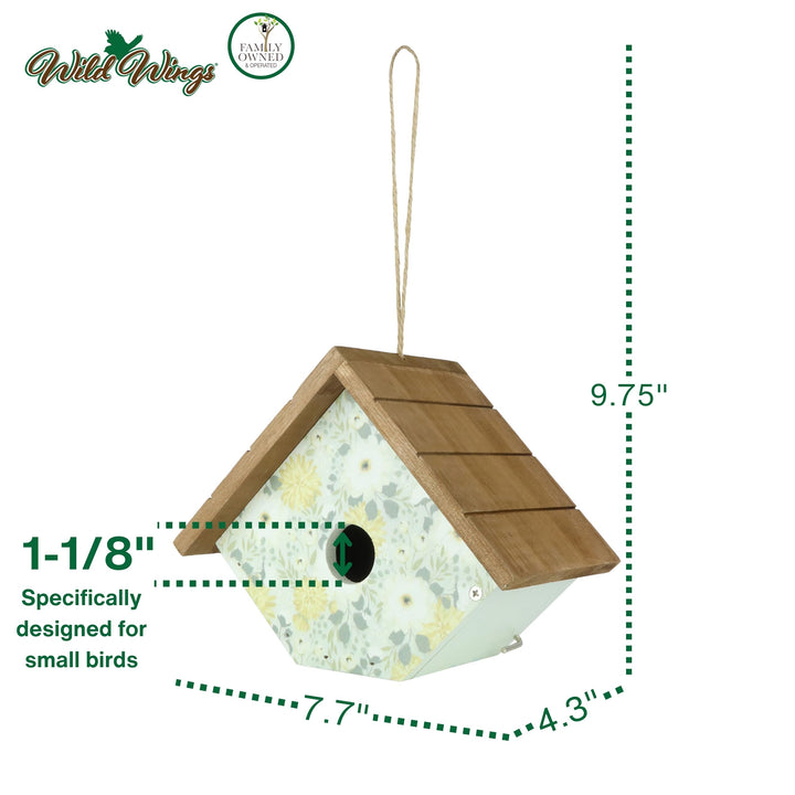 Wild Wings Decorative Wren House Blooming Nest, Green