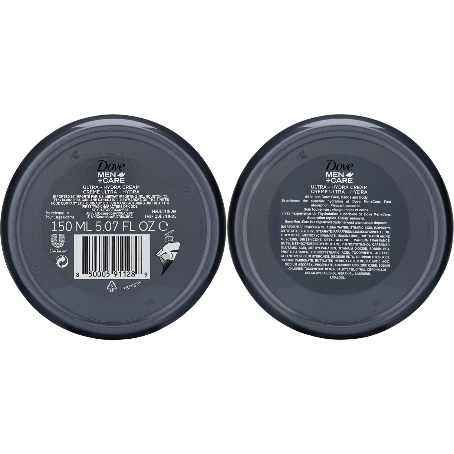 Dove Men+Care Ultra Hydra Cream - Dove Lotion, 3-In-1 Advanced Skin Care for Men, Face Cream, Hand Cream, and Body Lotion for Extremely Dry Skin, All Skin Types, 5.07 Fl Oz (Pack of 12)