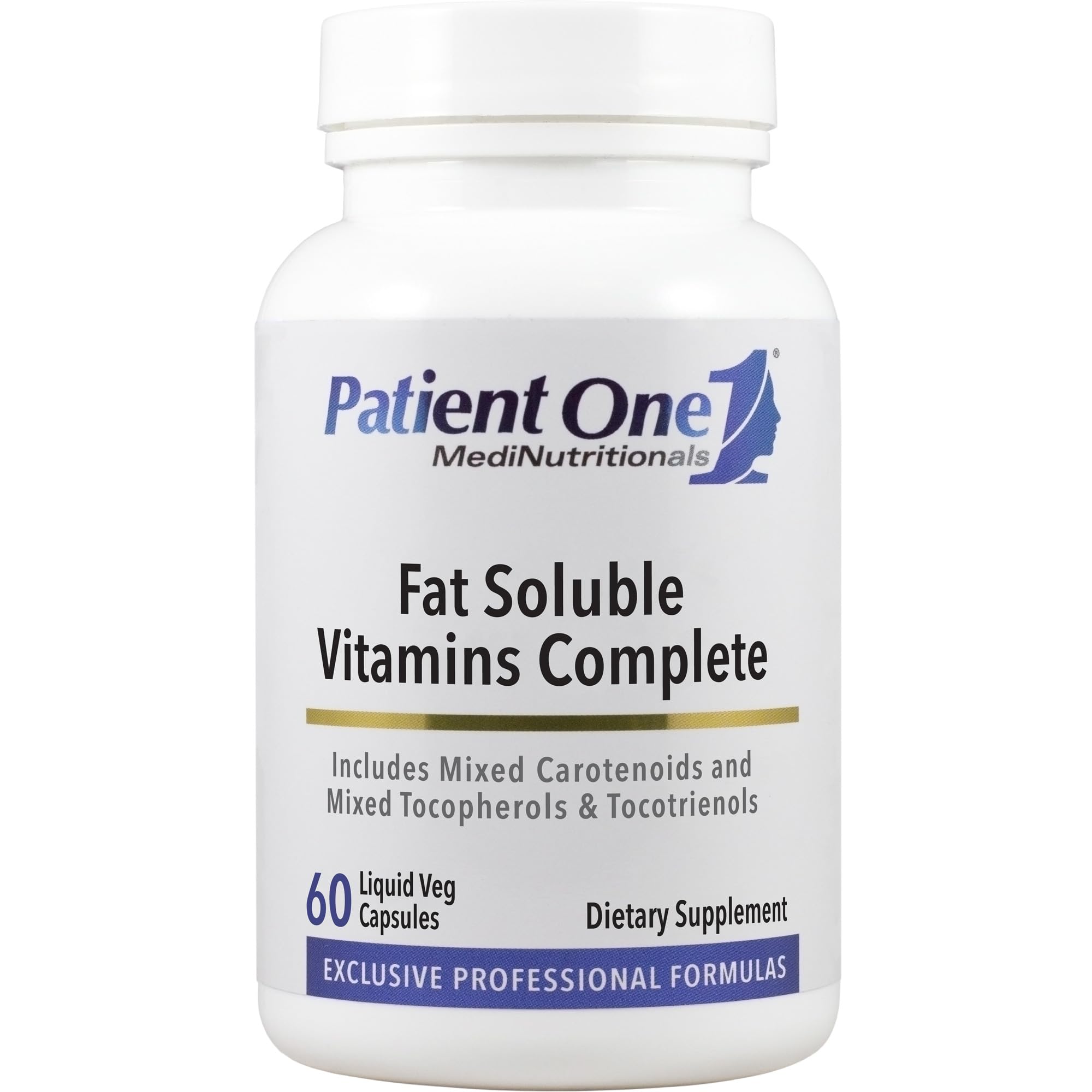 Patient One Fat Soluble Vitamins Complete | Supplement to Support Whole-Body Wellness* | with Vitamins A, D, E, K, Carotenoids and More | 60 Capsules