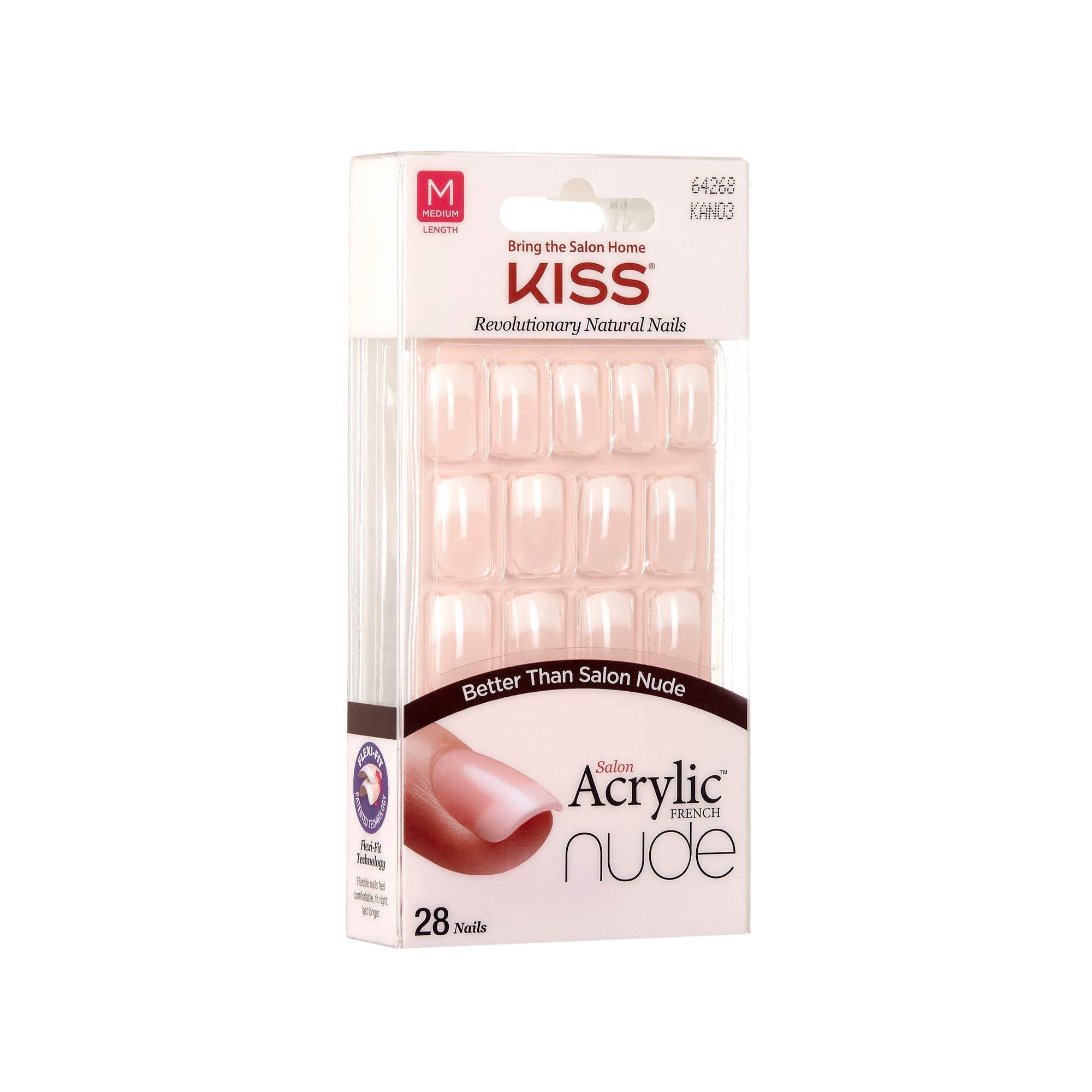 Kiss Salon Acrylic Nude French Nails 28 Count (Cashmere) (2 Pack)