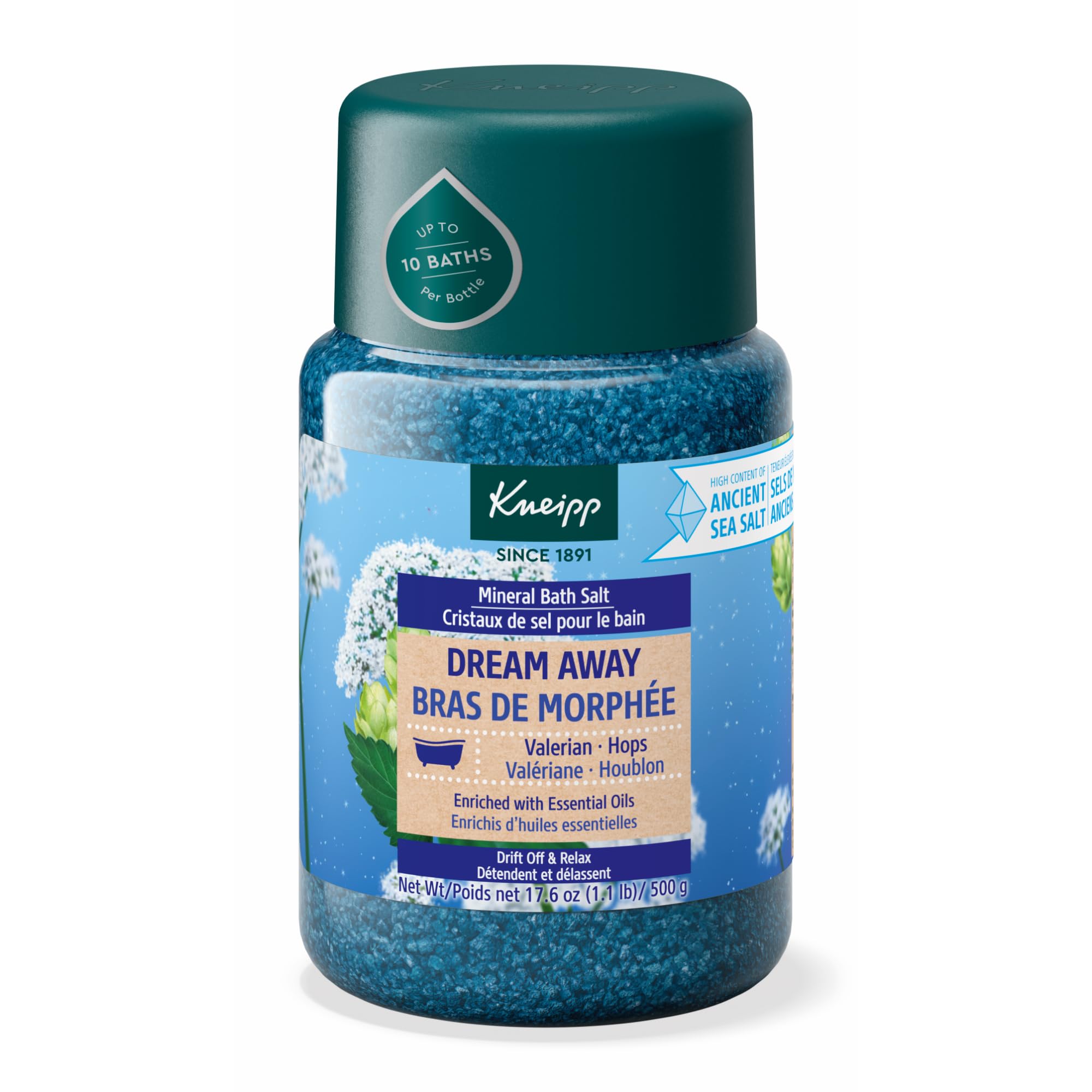Kneipp Deep Sleep Mineral Bath Salts Valerian and Hops 17.6 Oz