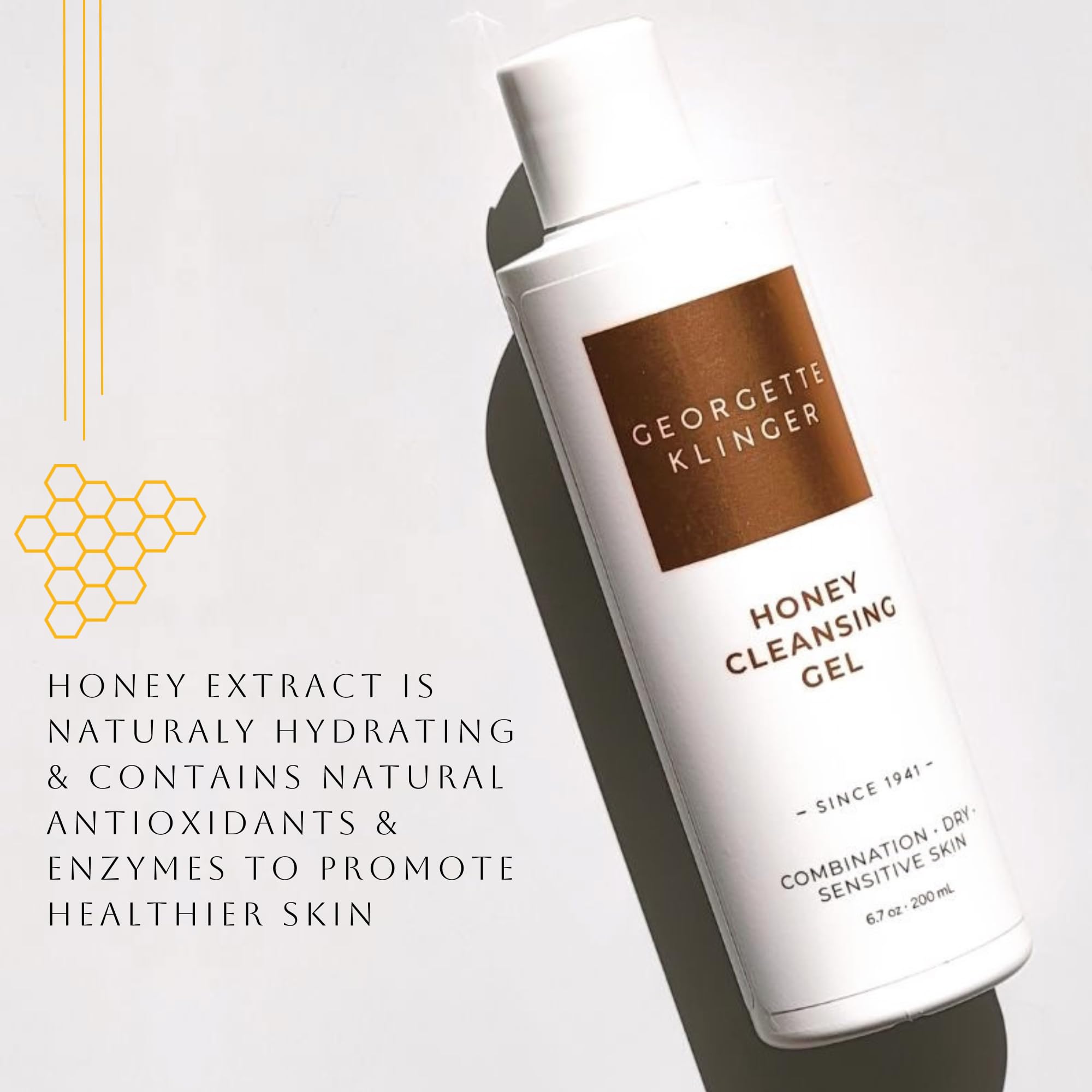 Honey Facial Cleansing Gel by Georgette Klinger - Radiance-Boosting Face Wash with Honey, Marula Oil, Chamomile for Normal, Dry, and Sensitive Skin