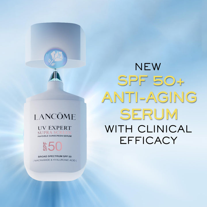 Lancôme Supra Screen Invisible Serum Sunscreen SPF 50+ - Anti-Aging Correction & Protection - For All Skin Types - 48 HR Hydration, Radiant Finish