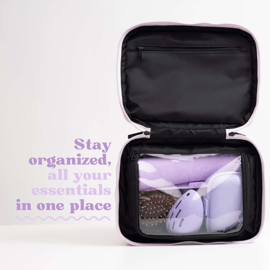 CLEAN SKIN CLUB Clean Towels XL Dedicated Travel Cosmetic Makeup Bag, Portable Large Capacity Beauty Toiletry Water Resistant Organizer Case with Dividers, Zipped Compartments