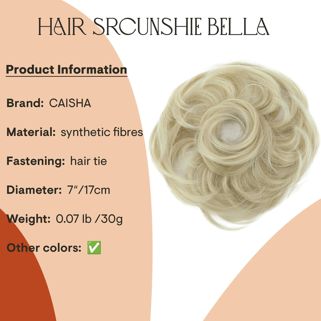 light blonde 22T613 : PRETTYSHOP Scrunchie Bun Up Do Hair piece Hair Ribbon Ponytail Extensions Wavy Curly or Messy Various Colors(light blonde 22T613)