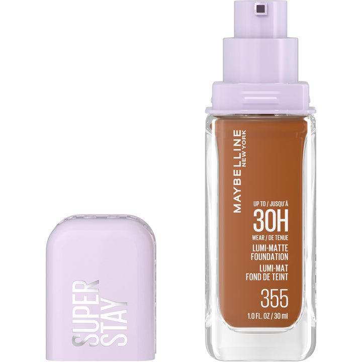 Maybelline Super Stay Lumi-Matte Foundation, Lightweight and Buildable Full Coverage Foundation Makeup For Up To 30HR Wear, 355, 1 Count