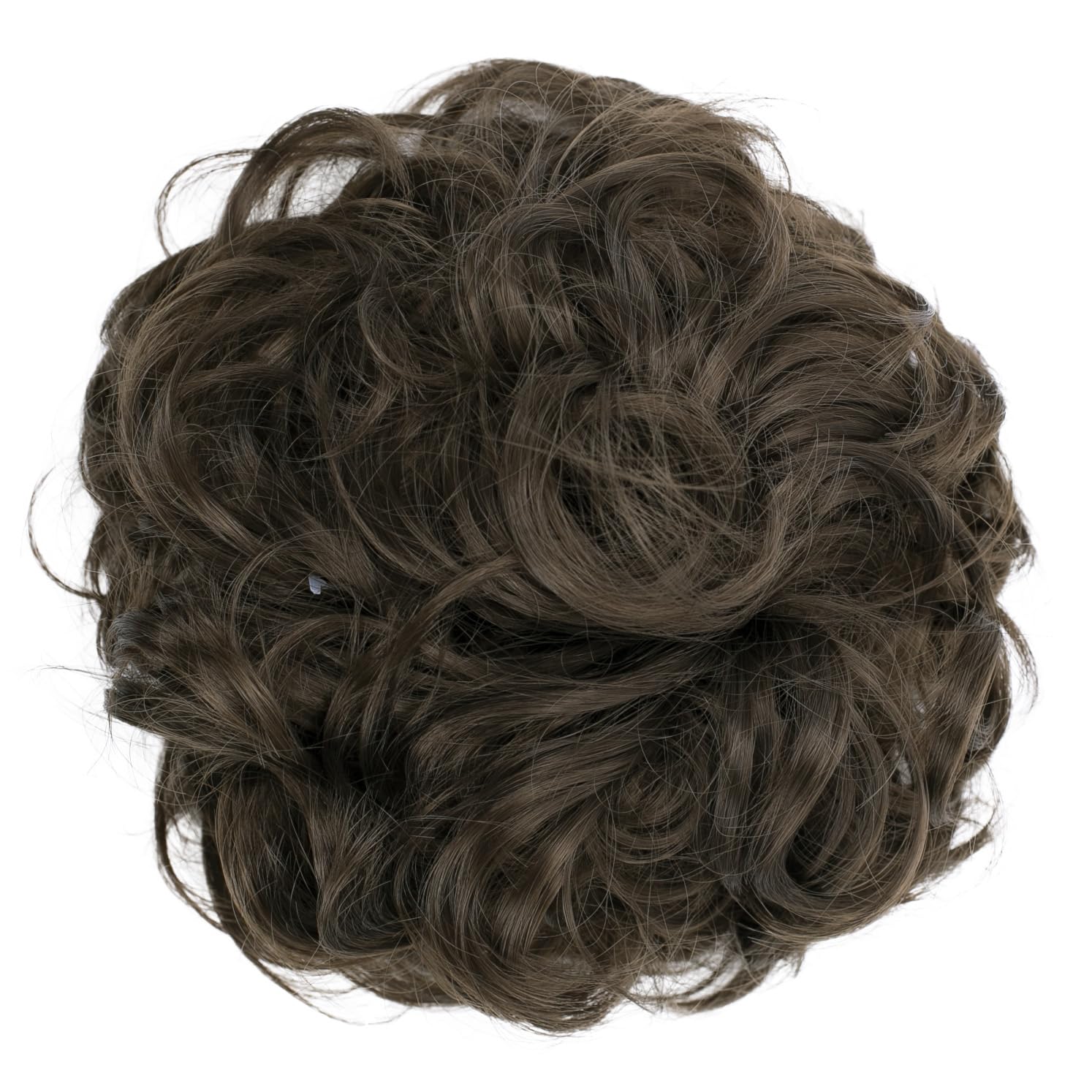 Brunette G5E_10 : PRETTYSHOP Hairpiece Hair Rubber Scrunchie Scrunchy Updos VOLUMINOUS Curly Messy Bun Brunette G5E_10