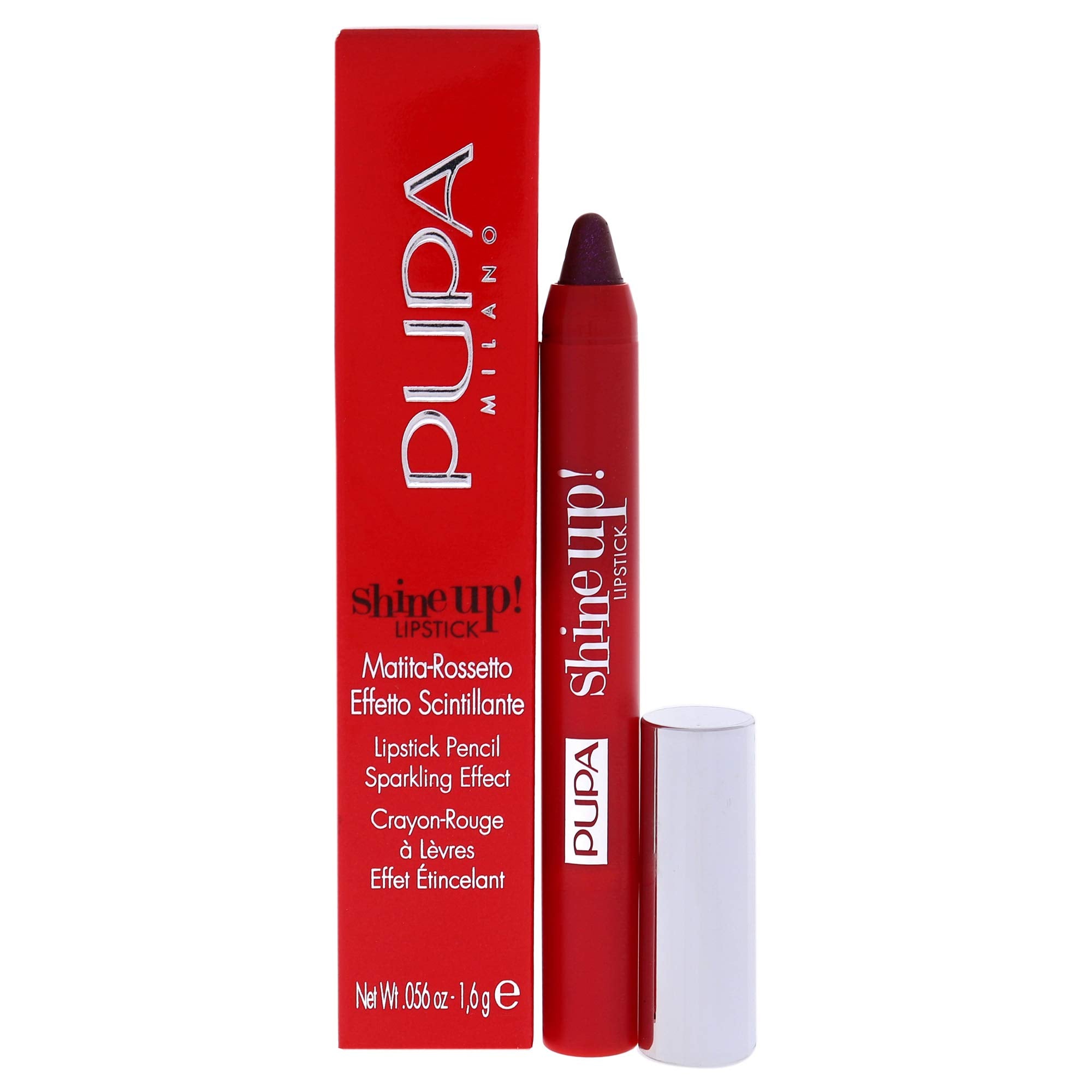 PUPA Milano Shine Up! Lipstick - Provides Definition And Fullness - Two In One Crayon - Achieve Full Metallic Finish - Provides Extreme Shimmer - Long Lasting - 012 Come Into The Dark Side - 0.056 OZ