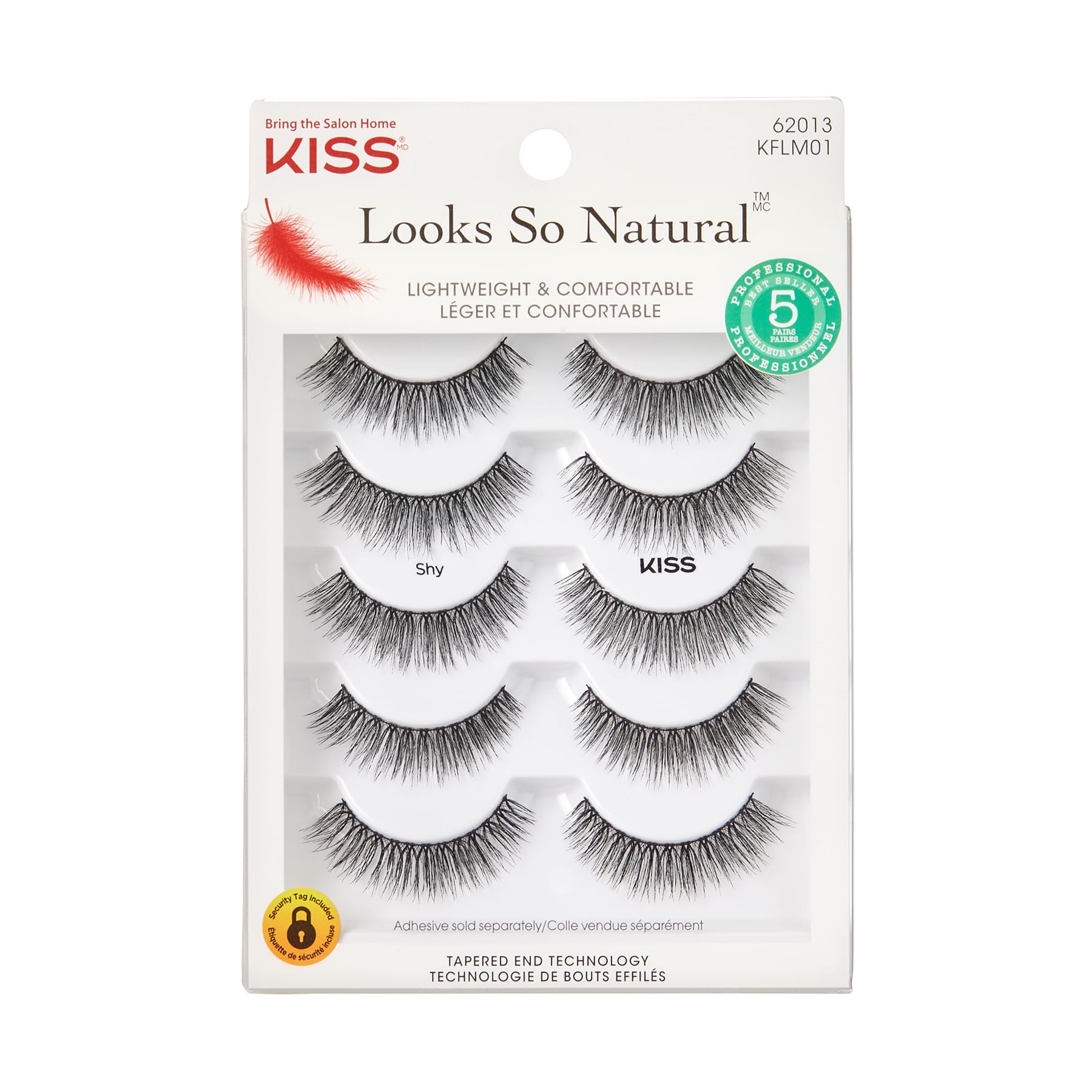 Kiss Looks So Natural Lash Multipack, Shy, 5 Pairs