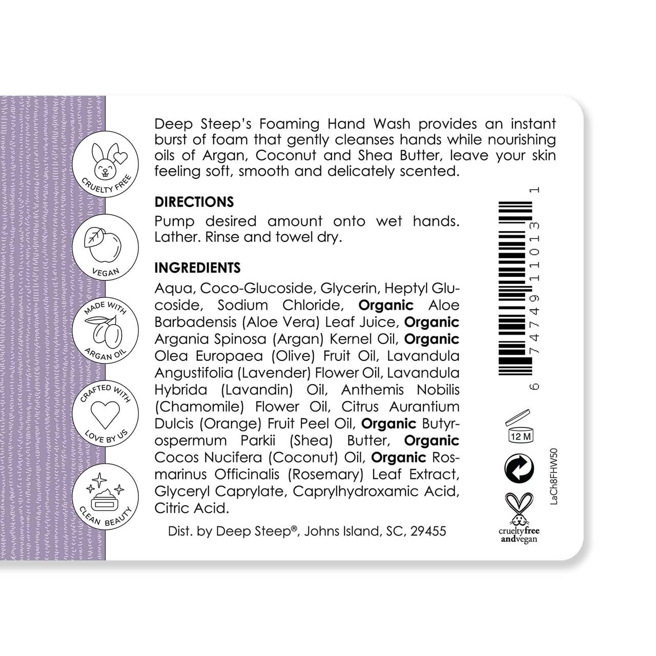 Deep Steep Foaming Handwash, Lavender Chamomile, 8 Ounces