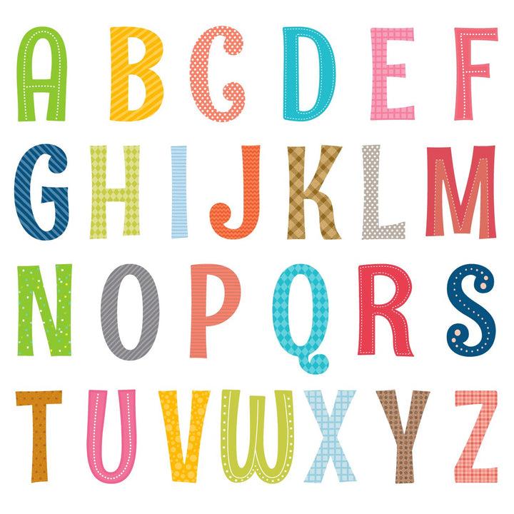 DECOWALL DS8-1701A Uppercase Alphabet ABC Letter Kids Wall Stickers Wall Decals Peel and Stick Removable Wall Stickers for Kids Nursery Bedroom Living Room décor