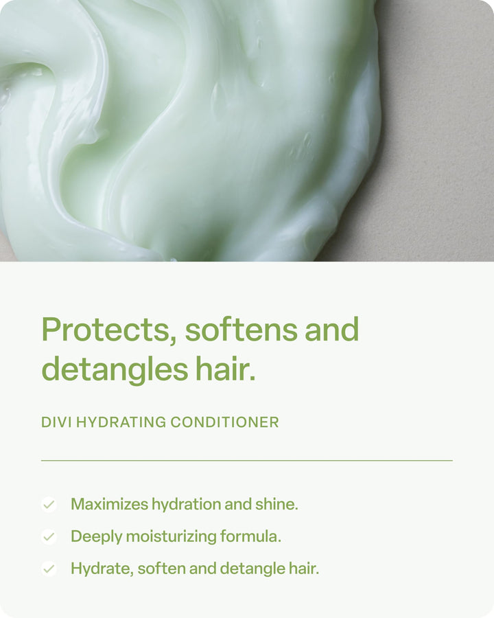divi Hydrating Conditioner for Women and Men - Softens, Detangles, and Strengthens Hair - Nourishing Formula for All Hair Types, Including Dry, Frizzy, and Color-Treated Hair - Travel Size, 2 Fl Oz