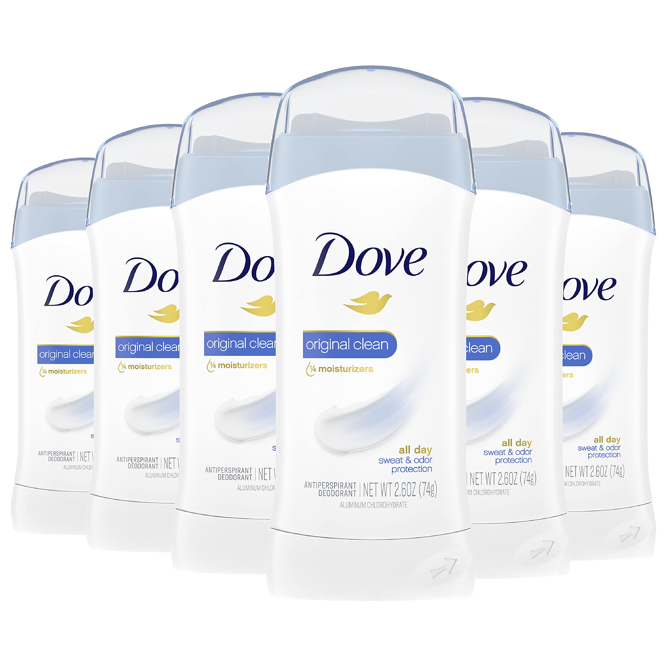 Dove Antiperspirant Deodorant, Original Clean 2.6 Ounce, (Pack of 6)