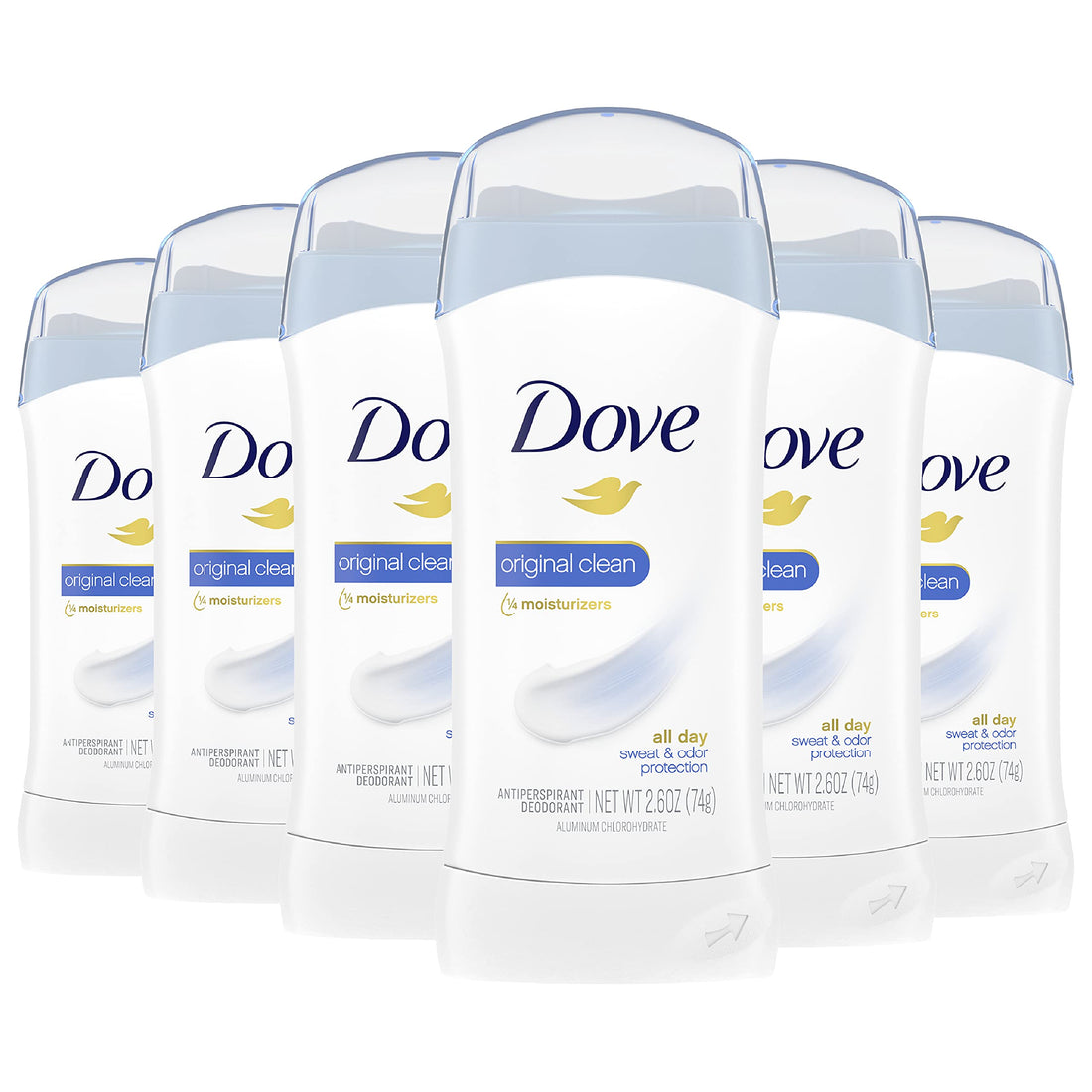 Dove Antiperspirant Deodorant, Original Clean 2.6 Ounce, (Pack of 6)