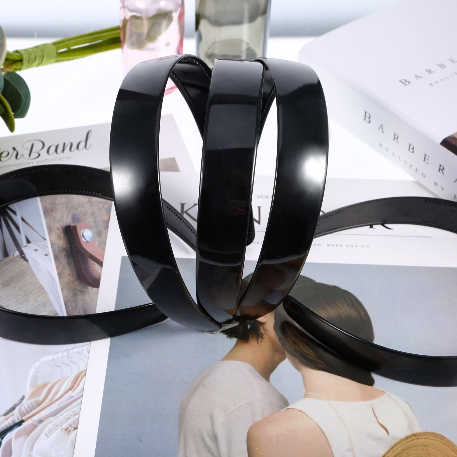 Hestya Hestya 20 Pack 1 Inch Black Plain Craft Plastic Headbands with Teeth Plastic DIY Hair Accessories Headbands Headwear