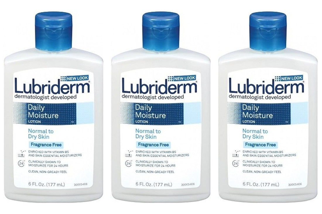 Lubriderm Daily Moisture Lotion Fragrance Free 6 oz (Pack of 3)