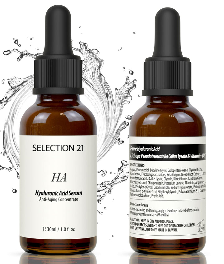 SELECTION 21 Advanced Hyaluronic Acid Serum for Face Anti Aging with 5% Hyaluronic Acid Complex, Hydrating Stem Cell Serum for Skin 1 Fl OZ.(pack of 1)