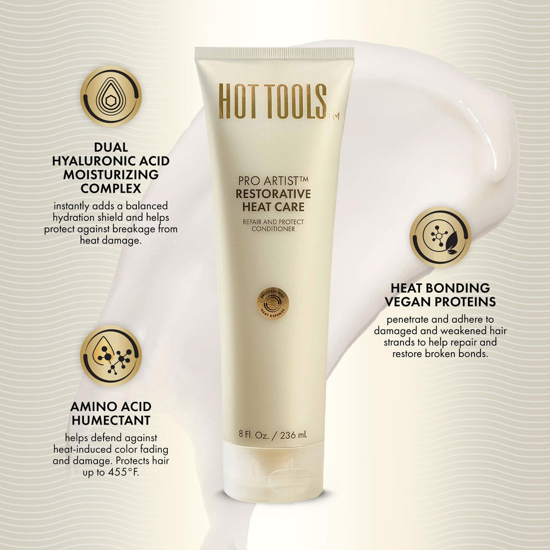 HOT TOOLS™ Pro Artist Heat Protection Shampoo and Conditioner Set | Cleanse, Repair and Strengthen Heat-Styled Hair