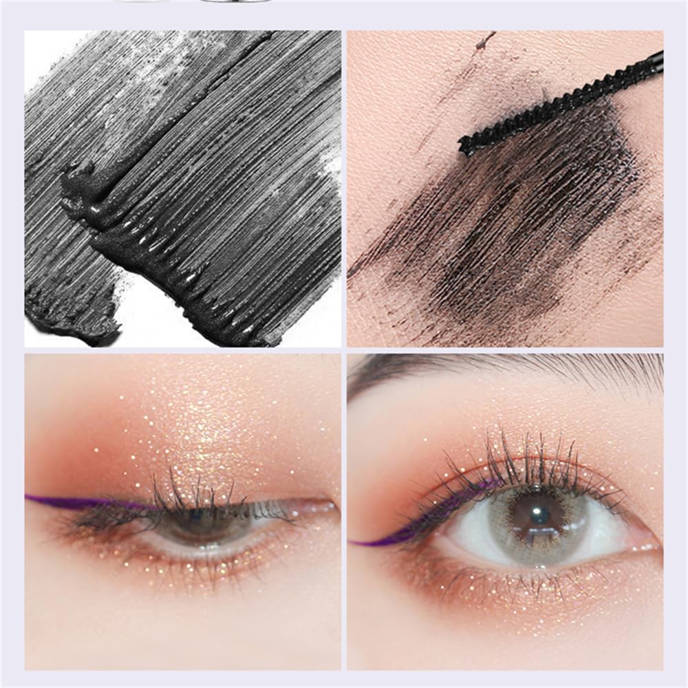 Black Waterproof Mascara for Fine Short Eyelash, Small Wand Brush Mascara, Long-Lasting, Smudge-proof, Voluminous Eyelashes, Gift(1 Pcs)