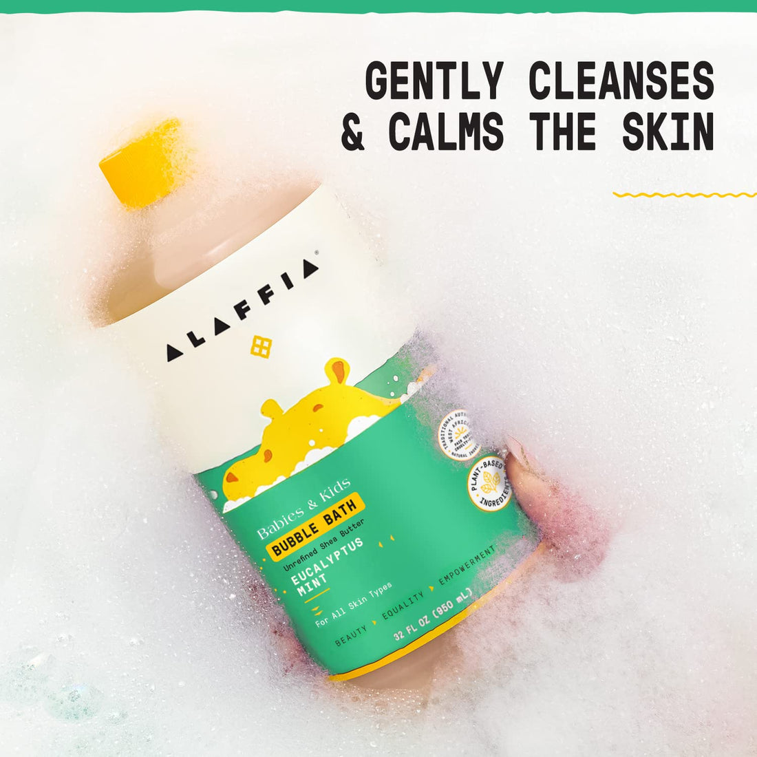 Alaffia Every Day Shea Moisturizing Shea Butter Bubble Bath For Babies, Eucalyptus Mint 32 Oz