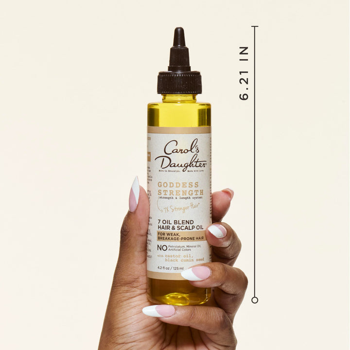 Carol's Daughter Goddess Strength 7 Oil Blend Scalp and Hair Oil for Waves, Coils and Curls, Hair Treatment with Castor Oil, 4.2 Fl Oz