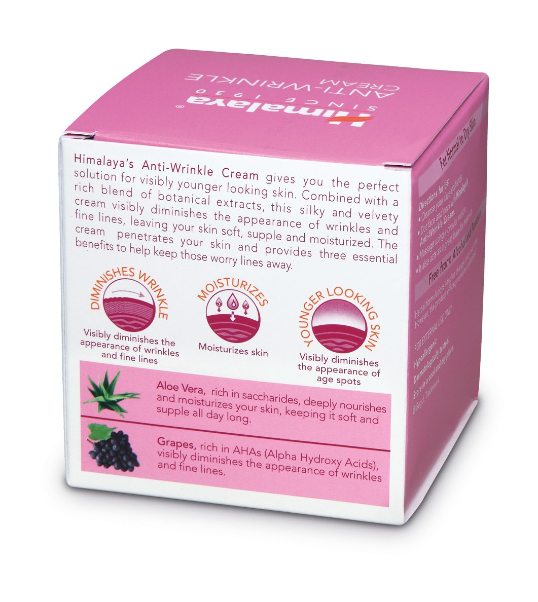 Himalaya AntiWrinkle Cream with Grapes and Aloe Vera,Reduces wrinkles,Fine Lines and Age Spots,1.69 oz/50ml