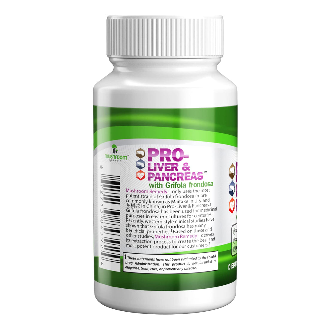 PRO-Liver & Pancreas | Best All-Natural Herbal Supplement for Pancreas & Liver Support, Detox, Clinically Studied Grifola frondosa Mushroom Extract, Vegan, NON-GMO, USA Made, 60 Tablets