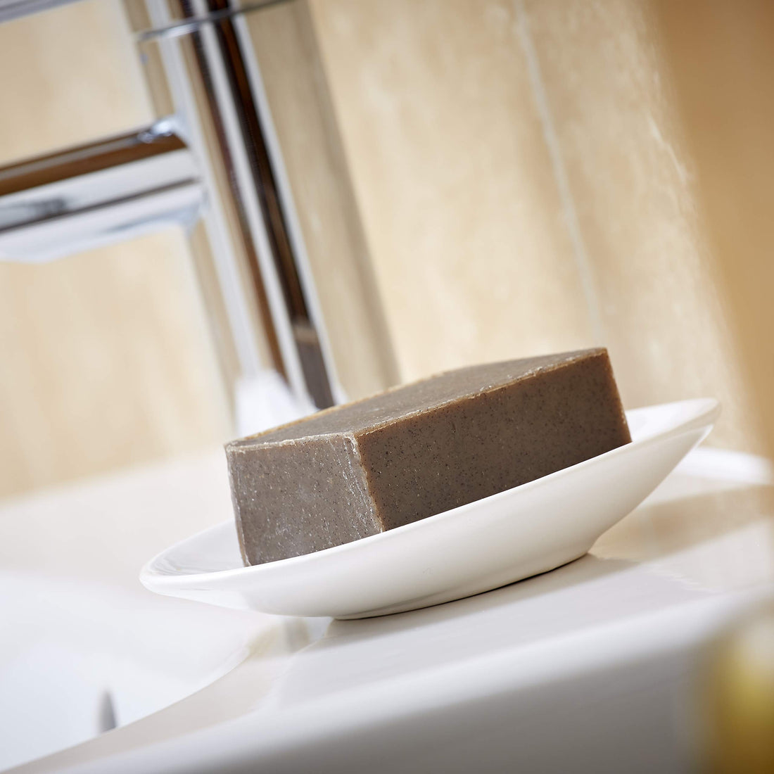 Luxury Handmade Soap - Natural Soap Bar fragranced with Opulence of Amber and Calming Sandalwood - Palm Oil Free, No Preservatives, Plastic Free, Never tested on Animals (1)