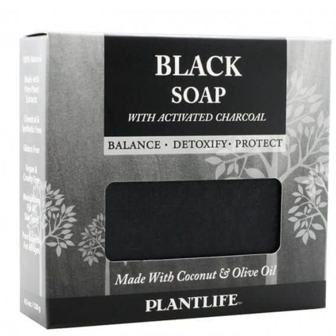 Plantlife Black Soap With Activated Charcoal 4.5 oz