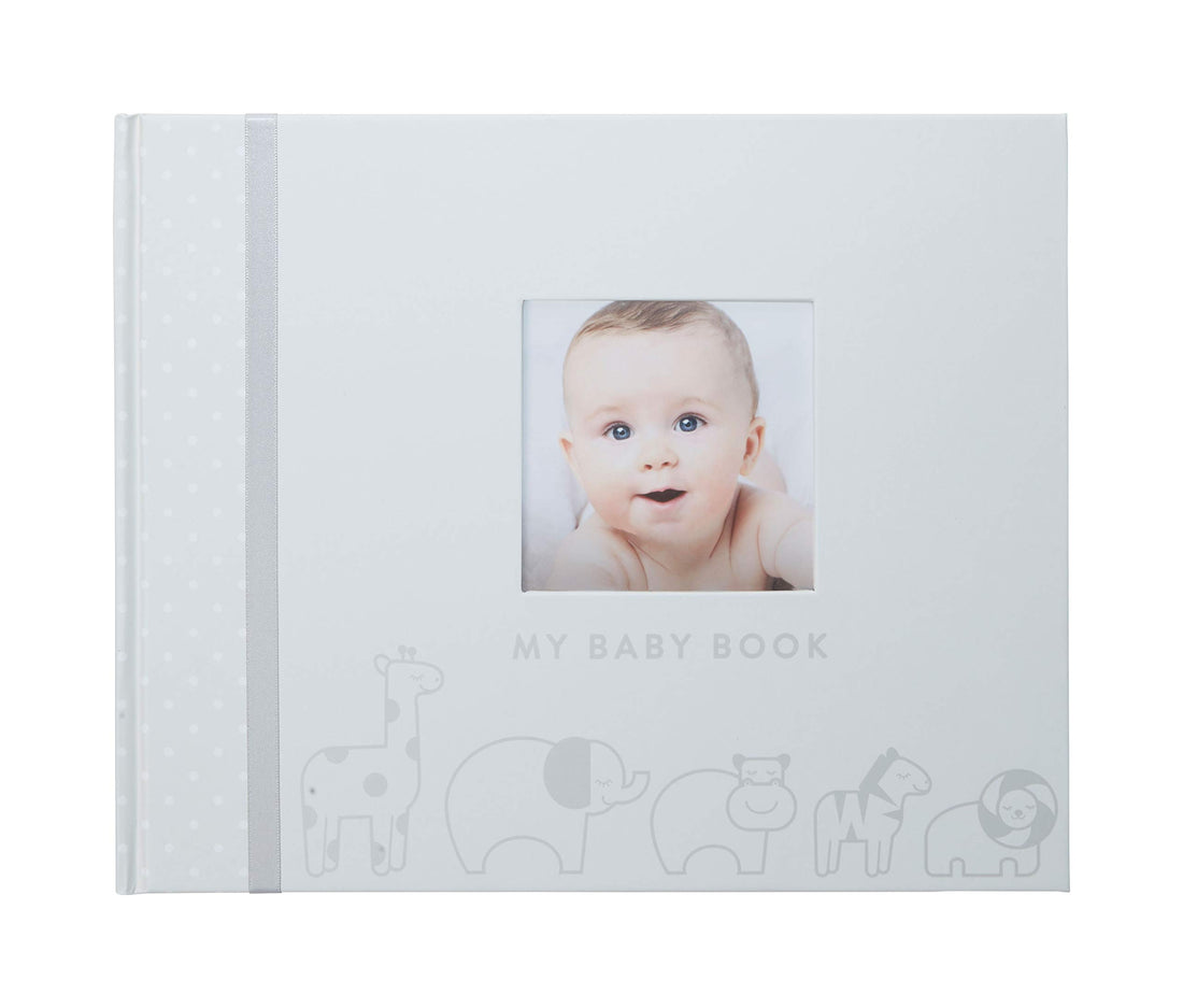 Pearhead Baby Memory Book, Gender-Neutral Jungle Theme, First 5 Years Milestone Journal For Baby Girl or Baby Boy, Newborn Keepsake, Included No-Touch Ink Pad For Baby's Hand and Footprint