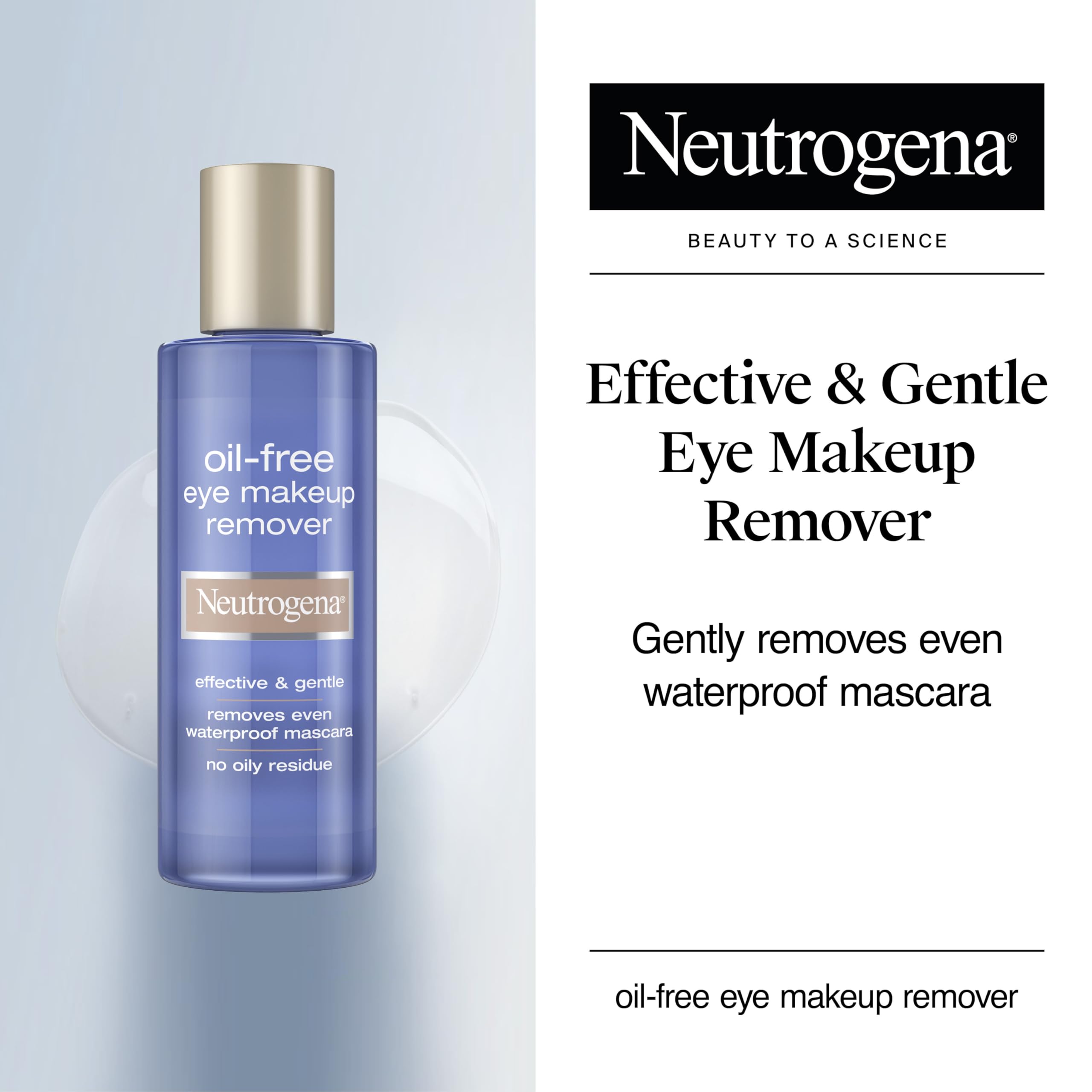 Neutrogena Oil-Free Eye Makeup Remover & Cleanser, Gentle & Non-Greasy Makeup Remover for Waterproof Mascara, 8 fl. Oz, 2 Pack