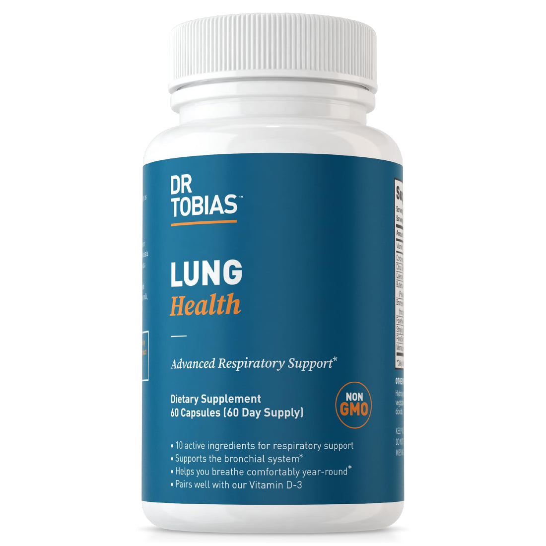 Dr. Tobias Lung Health Supplement with Vitamin C, Butterbur, Quercetin & Bromelain, Advanced Lung Cleanse Detox Formula for Bronchial & Respiratory System, Non-GMO, 60 Capsules, 60 Servings