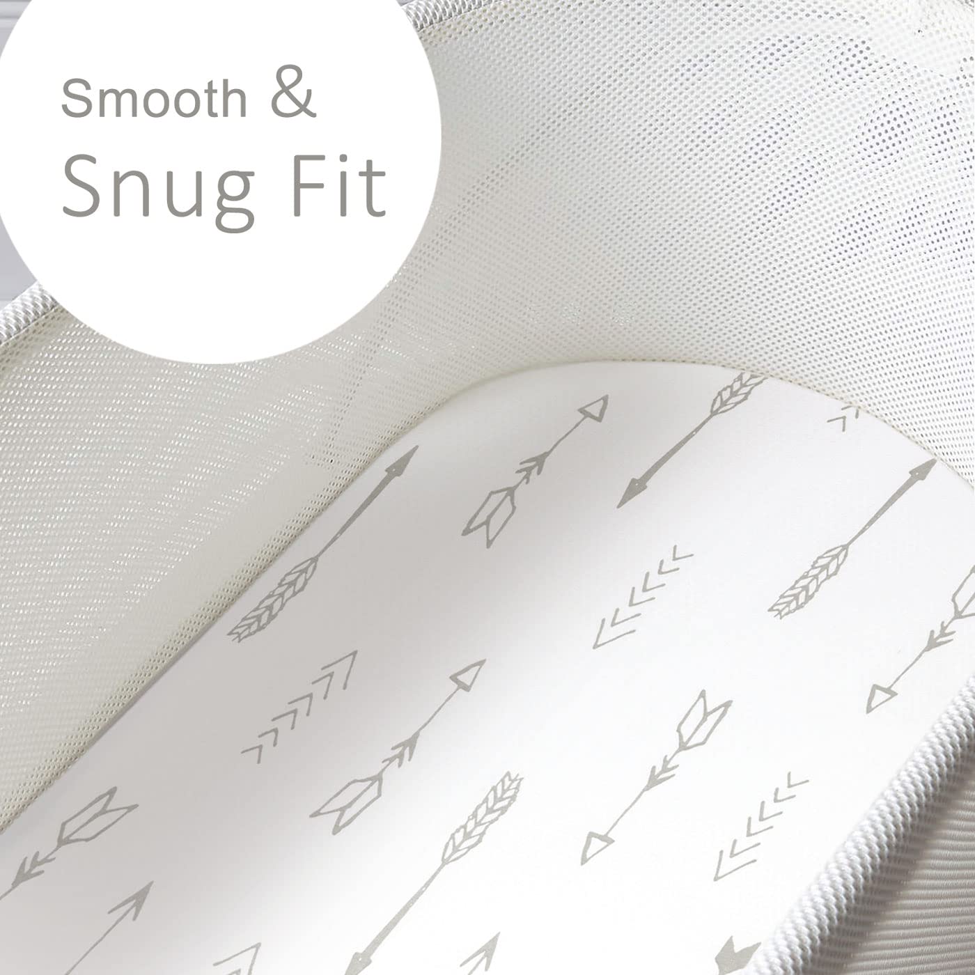 GRSSDER Stretchy Ultra Soft Fitted Bassinet Sheet Set 2 Pack, Universal Fit for Bassinets Baby Cradle Moses Basket Oval Rectangle Mattress, Christmas Trees/Arrows Bassinet Sheets for Girls and Boys