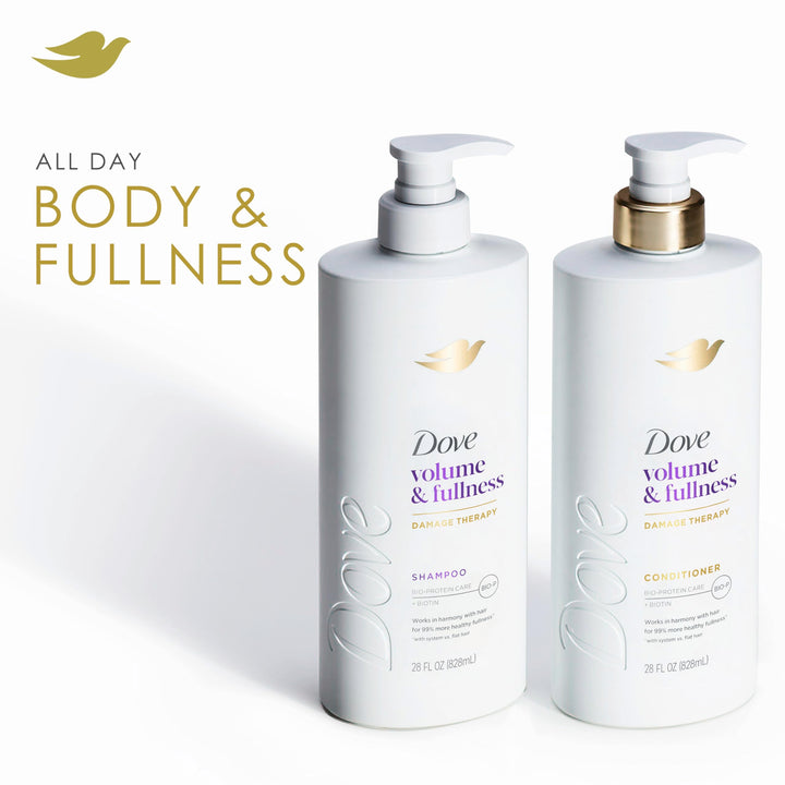 Dove Conditioner Volume & Fullness for Fine, Thin Hair with Liquid Bio-Protein Care Technology and Biotin 28 Fl oz