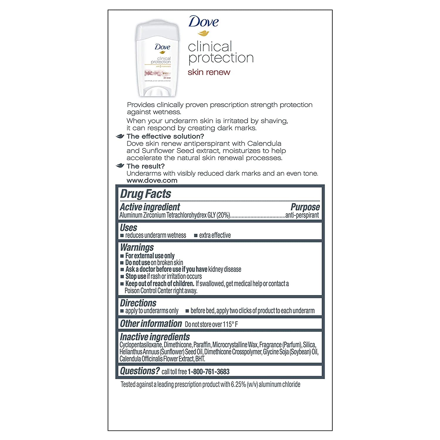 Dove Clinical Protection Antiperspirant & Deodorant, Skin Renew 1.7 oz (Pack of 4)