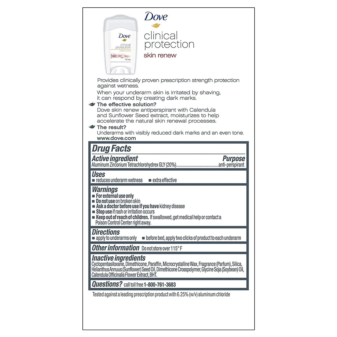 Dove Clinical Protection Antiperspirant & Deodorant, Skin Renew 1.7 oz (Pack of 4)