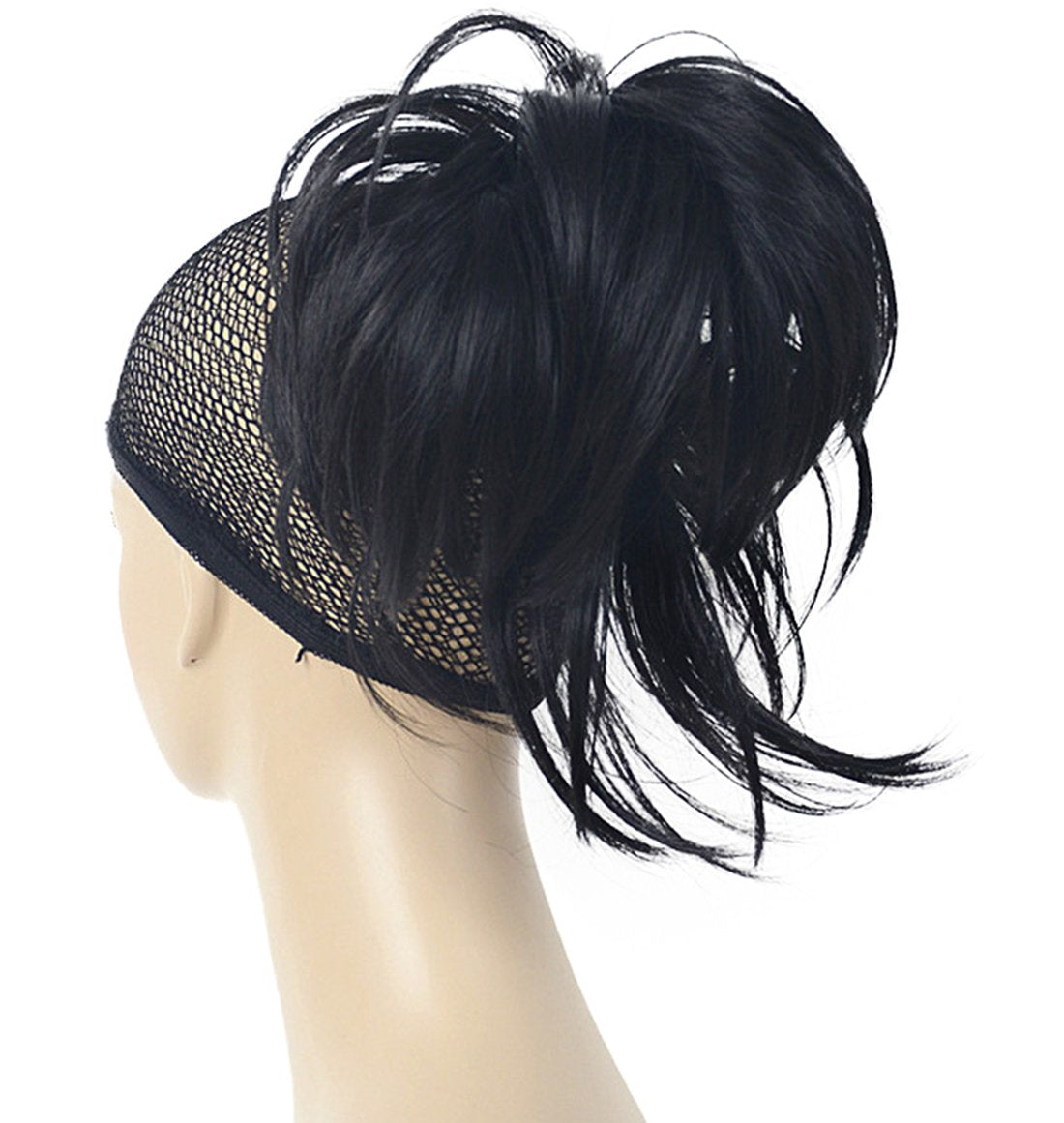 #2 Natural Black : Lydell Adjustable Messy Style Ponytail Hair Extension Synthetic Hair-Piece with Jaw Claw (#2 Natural Black)