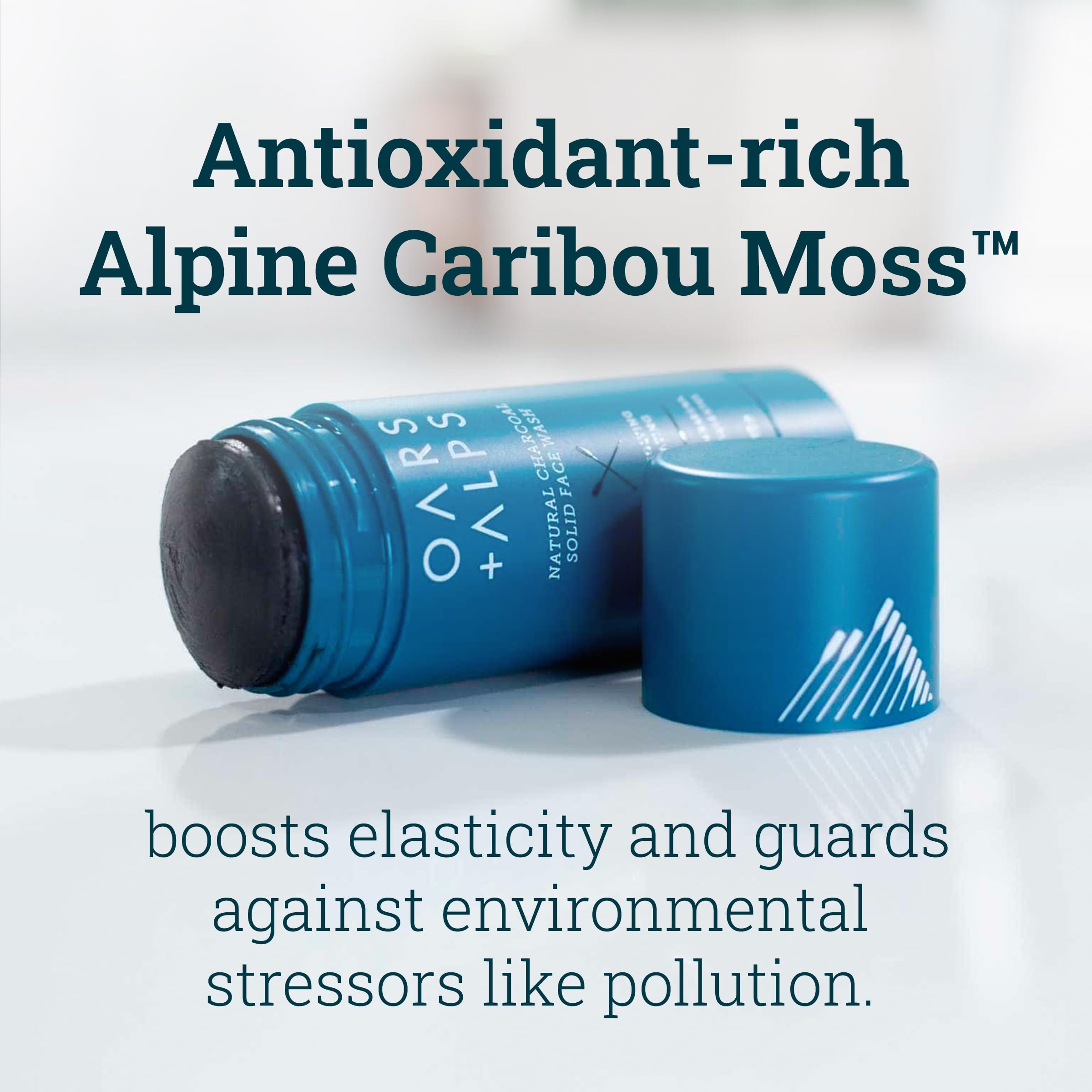 Oars + Alps Natural Face Wash with Activated Charcoal, Exfoliating Facial Cleanser Fights Blackheads and Acne, Travel Size, Vegan and Gluten Free, 1.4 Oz