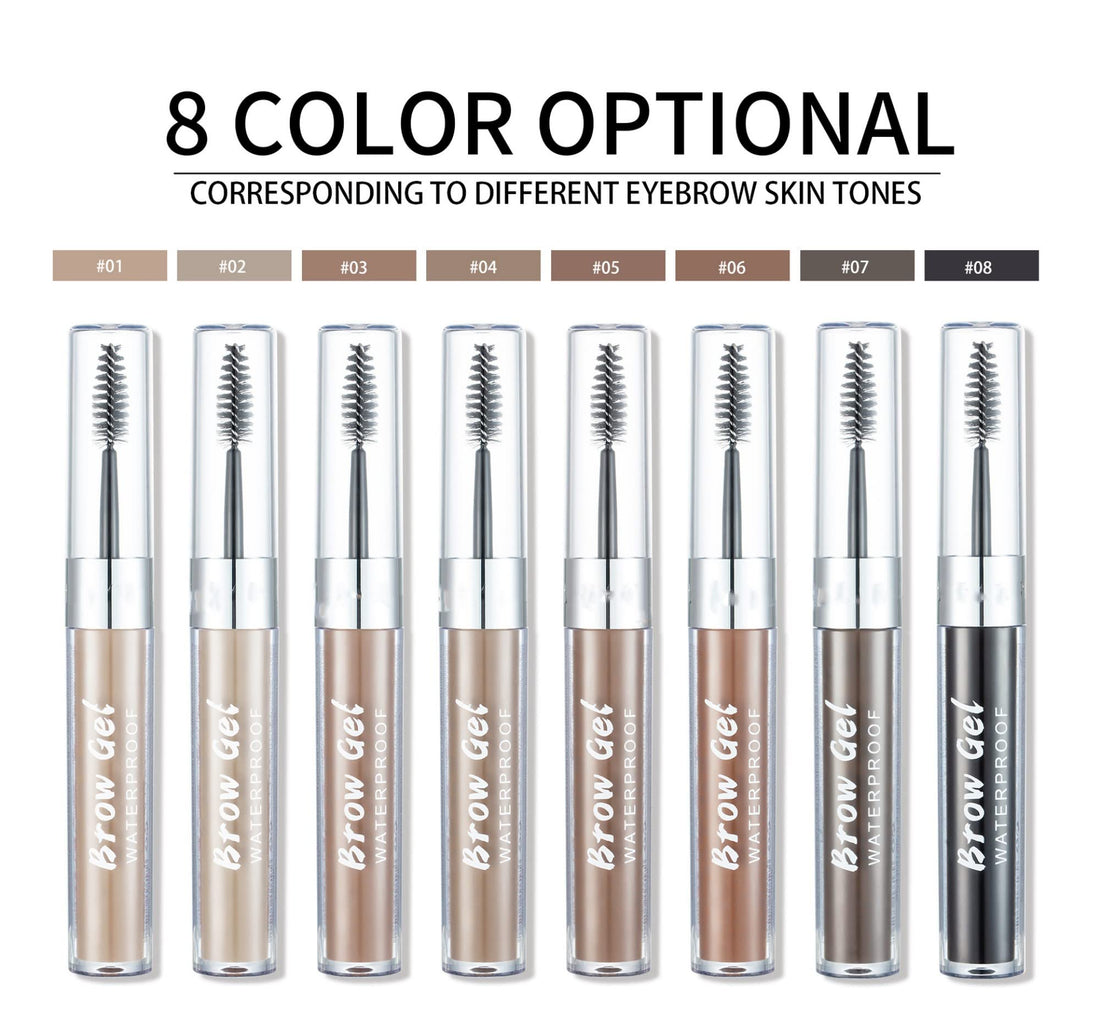 MAEPEOR Waterproof Eyebrow Gel 8 Colors Full-pigmented Long Lasting Liquid Brow Gel for Fuller & Defined Looking (#03 Medium Brown)