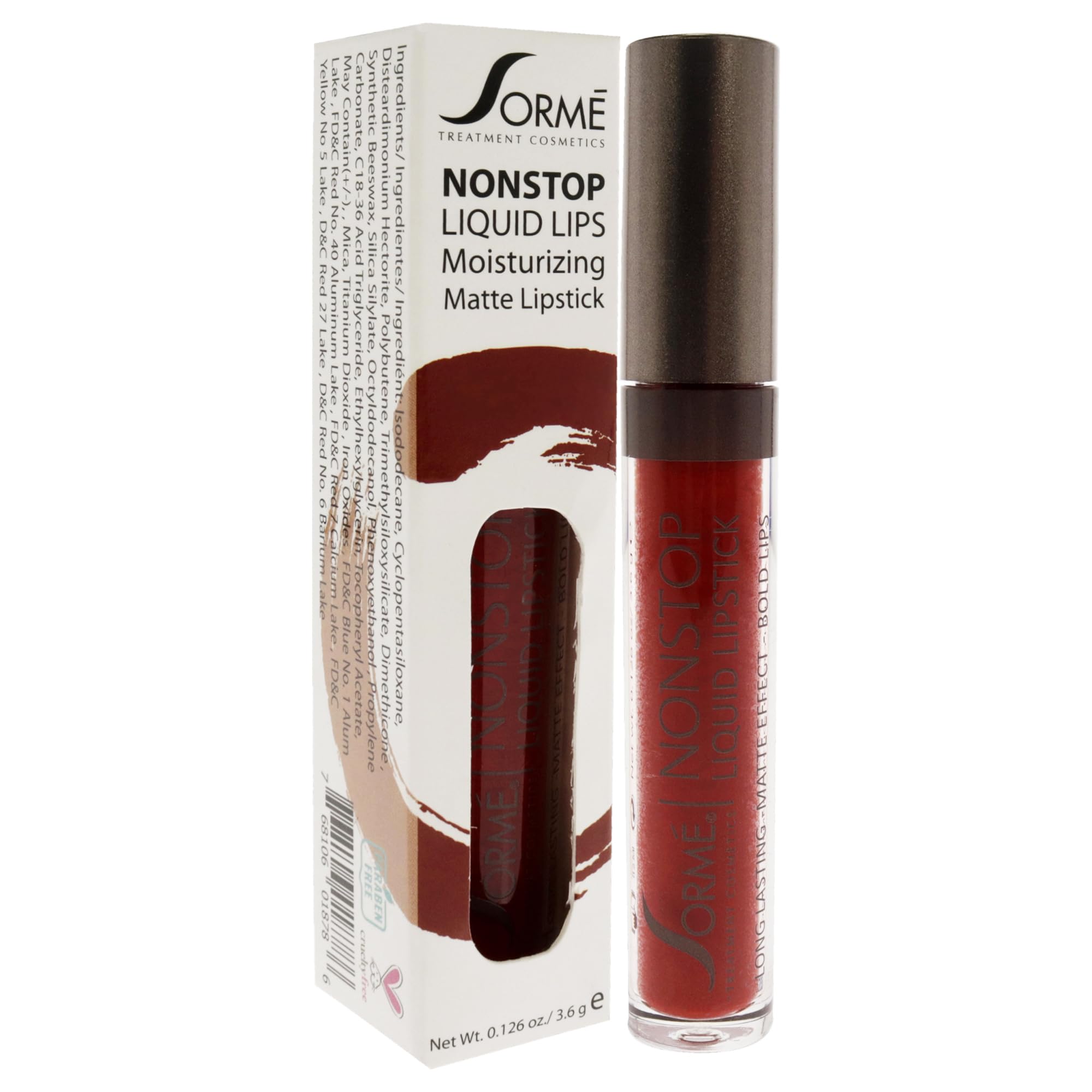 Sorme Cosmetics Nonstop Liquid Lipstick, OMG 274, 0.126 Ounce