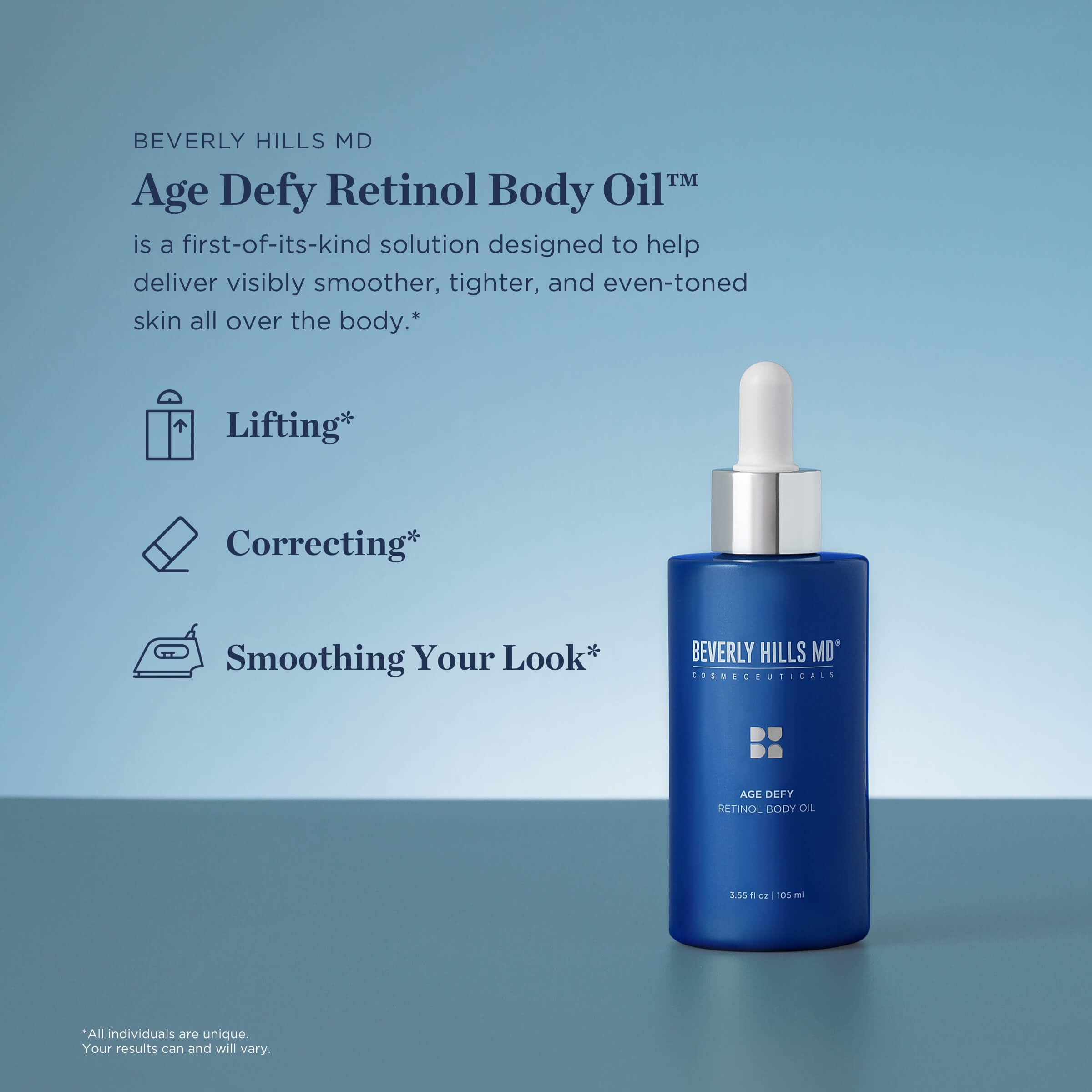 Beverly Hills MD Age Defy Retinol Body Oil- Reduce Wrinkles, Lift, Firm & Tighten Skin w/Marula- Hydrate Crepey Skin & Support Collagen- Anti-Aging for Sagging Skin- Chest, Neck, Arms, Hands, Thighs