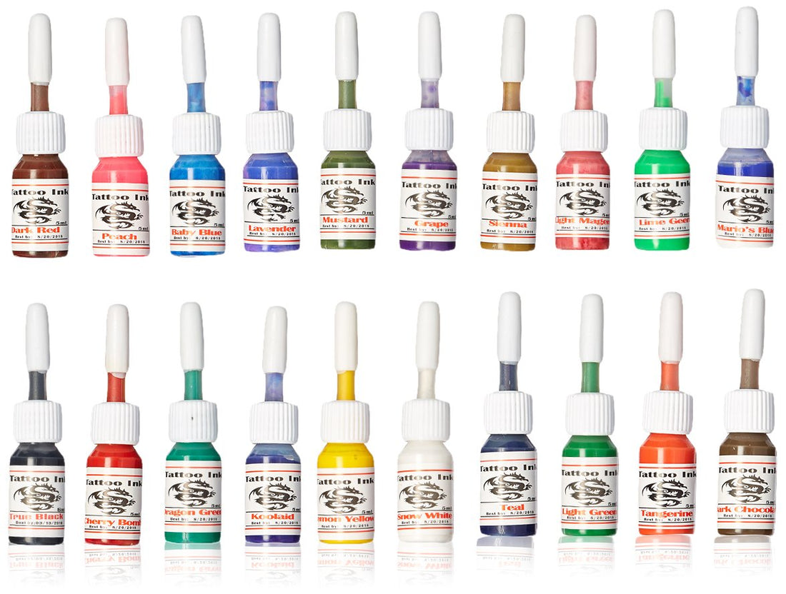 1TattooWorld OTW-C020 Premium Tattoo Ink Set, 20 Color, 5 ml Each