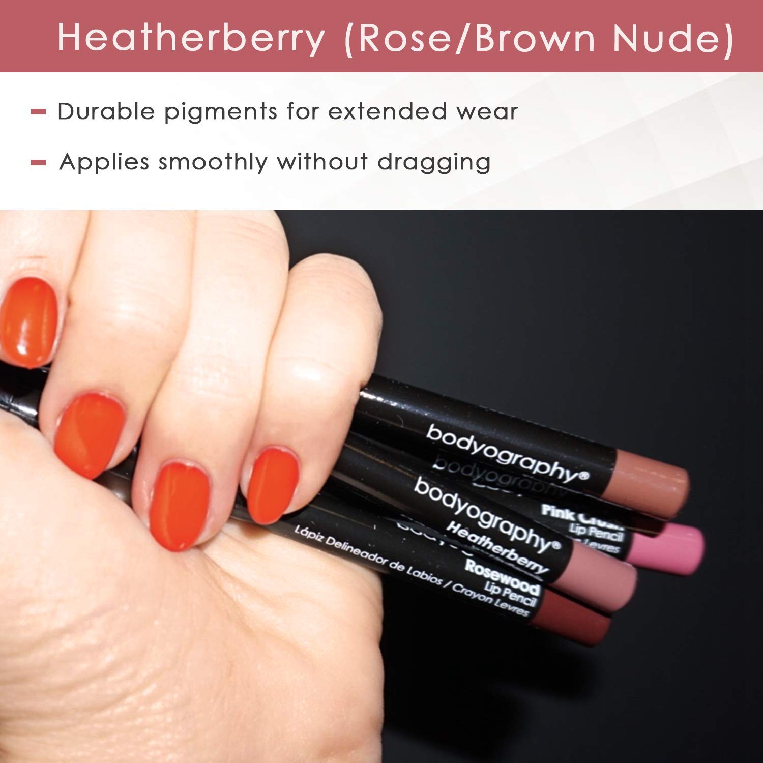 Bodyography Lip Pencil, Heatherberry, 0.04 Ounce