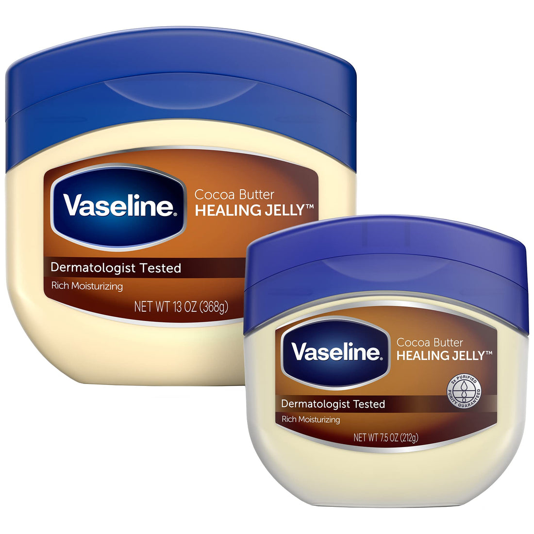 Vaseline Cocoa Butter Healing Jelly, 2-Size Variety Bundle – #1 Dermatologist-Recommended Skin Protectant, Healing Ointment for Sensitive and Dry Skin