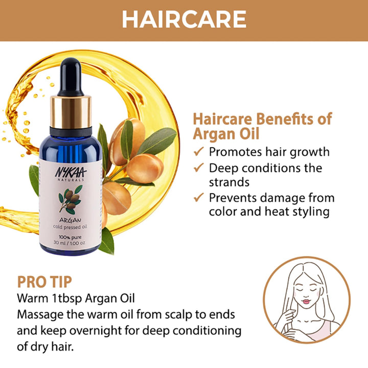 Nykaa Naturals 100 Percent Pure Cold Pressed - Argan for Women - 1 oz Oil