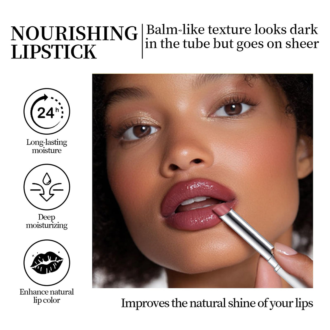 HOSAILY Pink Tinted Lip Balm Lipstick, Hydrating Natural Glossy Sheer Lip Balm, Moisturizing Lipstick Makeup Lip Care for Repairing Dry Lips