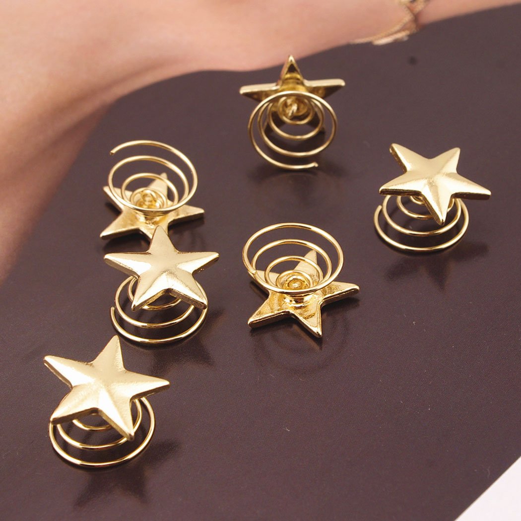 Jovono Womens 5Pcs Wedding Bridal Spiral Hair Clips With Star Alloy