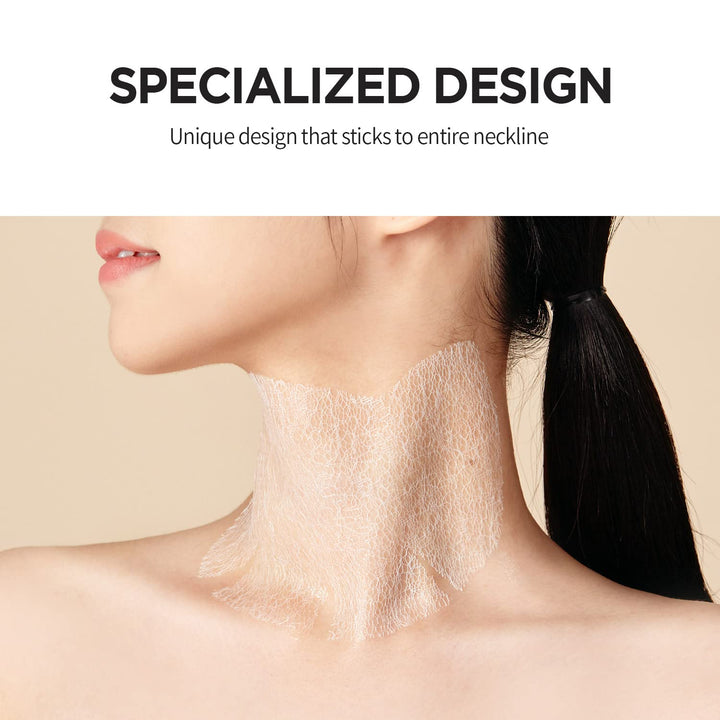 Wrinkle-fit Neck Mask - Neck Wrinkle Patches, Neck Firming and Tightening Korean Deep Collagen Mask - Hyaluronic Acid Neck-Targeted Mesh Sheet Mask for Lifting Sagging Skin - Boosting Elasticity 7EA