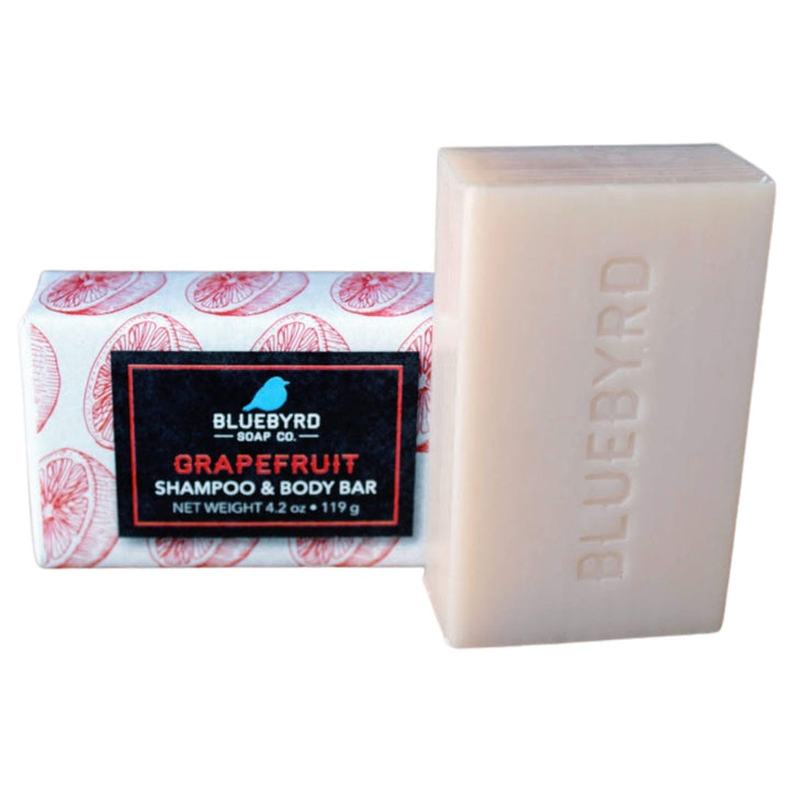 Bluebyrd Soap Co. Grapefruit Natural Shampoo Bar | Travel & Eco-Friendly Solid Hair Wash Bar for All Hair Types, Beard, Shaving | Paraben, Sulfate, Alcohol, & Plastic Free | Vegan 4.2oz (GRAPEFRUIT)